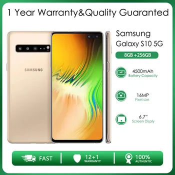 Оригинальный Разблокированный Samsung Galaxy S10 5G G977B Восьмиядерный One SIM 8 ГБ ОЗУ 256 ГБ ПЗУ 16 МП 6,7 