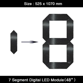 48-дюймовый 7-сегментный цифровой дисплей со светодиодными модулями для знака цен на бензин красного/ зеленого / белого/желтого цвета