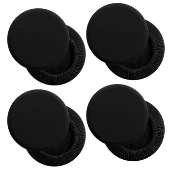 8 Упаковок круглых чехлов для барных стульев - супер мягкая и моющаяся Эластичная подушка для стула Чехол для барного стула 12-14 дюймов-черный