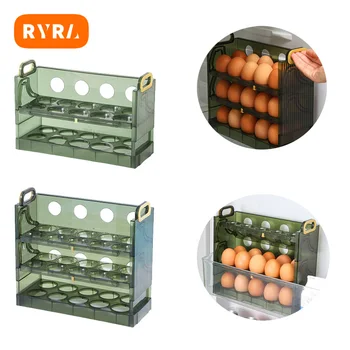 Новый ящик для хранения яиц в холодильнике Может быть обратимым, Трехслойный лоток для яиц на домашней кухне, многослойная подставка для яиц, организация хранения