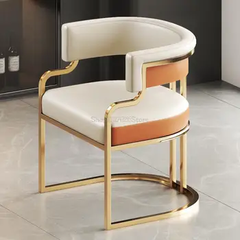 Эргономичный Обеденный стул в скандинавском стиле, Золотой Подлокотник, Итальянский Офисный обеденный стул для макияжа, Современный дизайн, Мебель Cadeira Postmodern GXR45XP