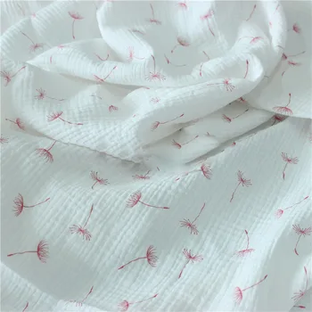 50x135 см Мягкая пижама с цветочным рисунком, ночная рубашка, Хлопчатобумажная марлевая ткань, ткань для домашней одежды из креп-хлопка с принтом, пижамы для домашнего текстиля, сшитые своими руками