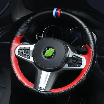 Чехол на рулевое колесо BMW 3 5 7 серии gt X1X3 X5 X6 из износостойкой замши, сшитый вручную, чехол для руля, аксессуары для интерьера автомобиля