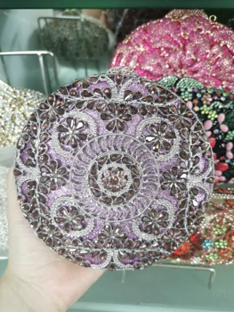 Выпускной Фиолетовый Красный бриллиантовый Металлический Женский хрустальный свадебный Свадебный вечерний кошелек, кошелек, клатч, женская сумочка для вечеринки, ужина