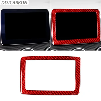 Красный Семидюймовый дисплей из настоящего углеродного волокна, накладка, Аксессуары для интерьера автомобиля, Наклейка для Benz CLA C117 14-18 GLA X156 15-19