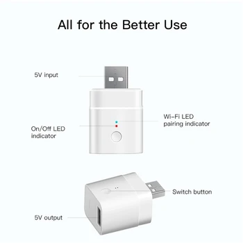 Беспроводной USB-адаптер 5 В, интеллектуальный Smart Switch, приложение для дистанционного управления синхронизацией для переключателя адаптера питания Sonoff Micro Mini USB