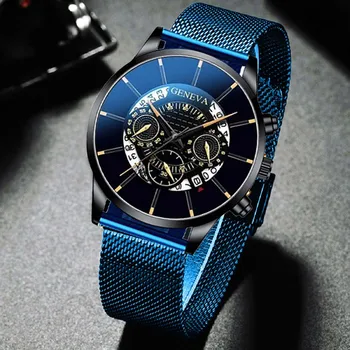 Роскошные мужские механические наручные часы, мужские деловые часы с календарем, сетчатый ремень из нержавеющей стали, кварцевые часы Relogio Masculino