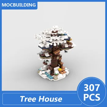 Зимняя версия домика на дереве, строительные блоки Moc, серия 