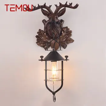 TEMOU Современный Настенный светильник с Оленьими рогами Креативного дизайна, светодиодный светильник-бра для домашнего декора, гостиной, спальни, прикроватной тумбочки, веранды