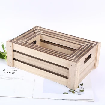 Креативная прямоугольная деревянная корзина для хранения на рабочем столе, коробка-органайзер, коллекция настольных мелочей, Эко-домашний стол, Дек