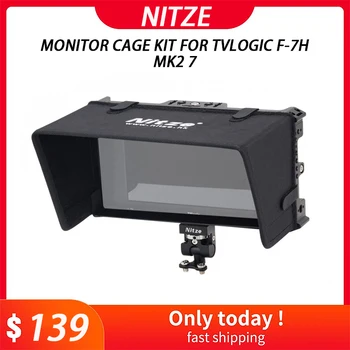 Комплект для крепления монитора Nitze для TVLogic F-7H mk2 7 с зажимом для кабеля HDMI, Sunhood, Плечевым ремнем N58-J, Креплением для держателя монитора