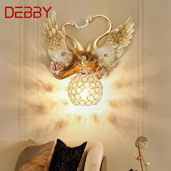Настенные светильники DEBBY Modern Indoor Swan LED Gold Creative Luxury Sconce Lamp для декора дома, гостиной, коридора отеля