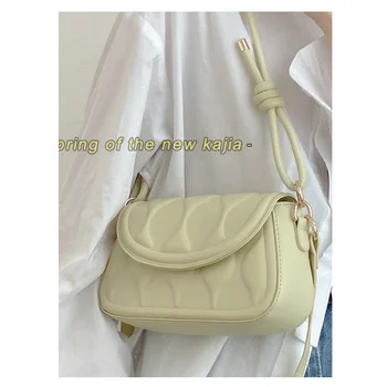 Летняя стильная текстурированная маленькая квадратная сумка в стиле ретро для меньшинств 2023 года, сумка для подмышек, женская сумка, универсальная сумка-мессенджер, сумка через плечо