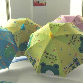 Креативный детский автоматический зонт с длинной ручкой для мальчиков, милые мультяшные зонты для девочек, детский зонт от солнца в детском саду