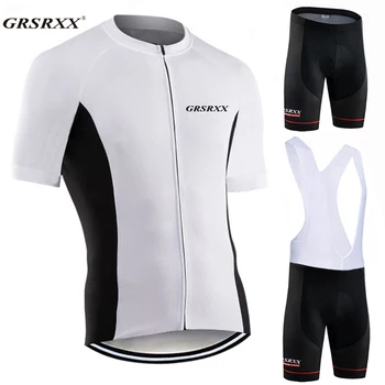 GRSRXX Мужской комплект из джерси для велоспорта с коротким рукавом, спортивная одежда для велосипедной команды, летняя одежда для велоспорта MTB, удобная велосипедная форма с защитой от ультрафиолета