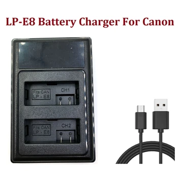 Зарядное устройство LP-E8 LCD USB С Двойным Аккумулятором Для Камеры Canon EOS 550D 600D 650D 700D Kiss X4 X5 X6I T2I T3I T4I T5I