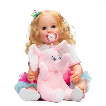 55 см Всего тела Мягкая Силиконовая Возрожденная Девочка Cammi Smile Paint Doll Реалистичная Высококачественная Кукла ручной работы Подарки Игрушки для детей