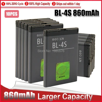 10ШТ 860 мАч BL-4S BL4S аккумулятор высокой емкости Используется для Nokia 2680s/3600s/7610s/6208c/X3-02/7100s/7020 Аккумулятор