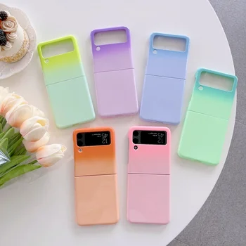 Милый Корейский градиентный чехол для телефона ярких цветов Samsung Galaxy Z Flip 3 Samsung Z Flip 3 Аксессуары для мобильных телефонов 5G