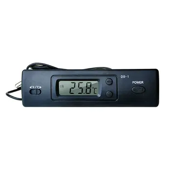 Автомобильный термометр DS-1 с ЖК-дисплеем, часы C/F, Датчик температуры, контроллер Внутреннего наружного термостата с датчиком для автомобиля