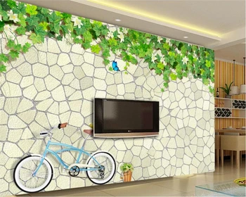 beibehang Пользовательские обои 3d фотообои из зеленого ротанга гостиная спальня ТВ фон обои для домашнего декора papel de parede