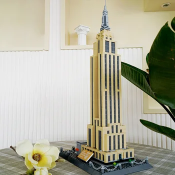 Современная всемирно известная достопримечательность архитектуры Америки, Нью-Йорк, Эмпайр Стейт, модель строительного блока, Коллекция развивающих игрушек Brick