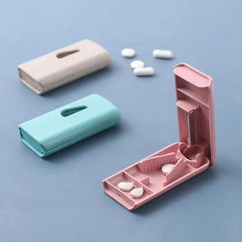 1 шт. Футляр для медицинских таблеток, Мини-полезный Портативный ящик для хранения таблеток, Разделитель для таблеток, Резак для таблеток