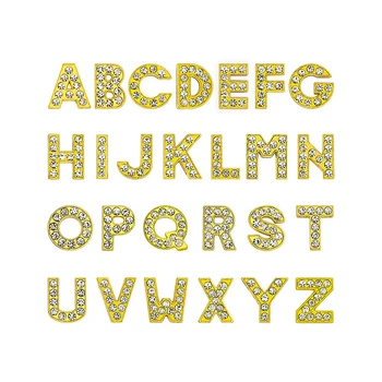 1шт Золотой Горный хрусталь, Буквы-талисманы, Изготовление браслета, 8 мм, A-Z, Браслет 