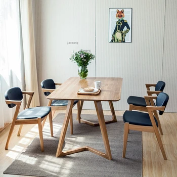 Современные японские обеденные стулья из массива дерева Со спинкой, Скандинавские Креативные обеденные стулья для отдыха, кресло для кафе, мебель для дома Cadeira