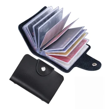 Держатель для карт для женщин, минималистичный кошелек с RFID-блокировкой, чехол для карт из натуральной кожи большой емкости с 24 мужскими картами Carteira