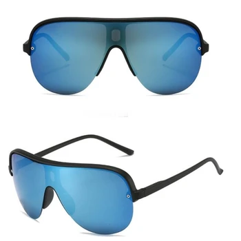 Летние цельные солнцезащитные очки с водяным знаком UV400, большое лицо, роскошные очки в полукадровой оправе, оптовые заклепки для мужских sh