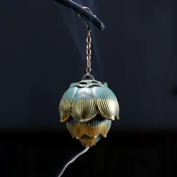 Подставка для курильницы с благовониями Печь для ароматерапии буддийского настроения Подвесной шар в форме лотоса Печь для ароматерапии сандалового дерева