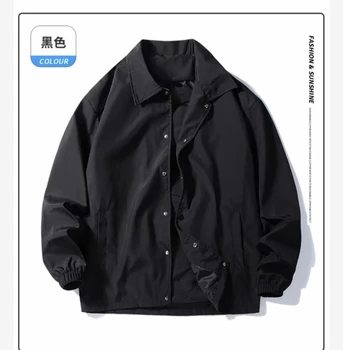 Оптовая продажа мужской простой пустой футбольной куртки с нейлоновой вышивкой, водонепроницаемой черной куртки для тренеров, гладкого логотипа на заказ