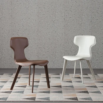 Дизайнерские Уникальные Обеденные стулья, Скандинавские Современные Минималистичные Офисные кресла для гостиной, Кожаная мебель для дома Cadeiras De Jantar