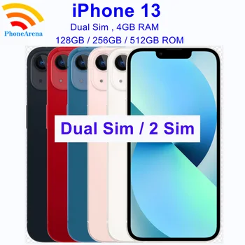 95% Новый Оригинальный iPhone 13 128 ГБ 256 ГБ с двумя Sim-картами 5G 6,1 ' Подлинный OLED 12MP Face ID В Отличном состоянии