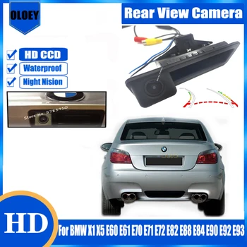 HD камера заднего вида Для BMW X1 X5 E60 E61 E70 E71 E72 E82 E88 E84 E90 E92 E93 водонепроницаемая Камера С Ручкой Багажника резервная камера