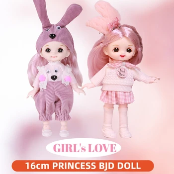 Масштаб 1/12 16 см, кукла Happy Princess BJD с одеждой и обувью, подвижные 13 суставов, подарок для девочки-модели, детские игрушки