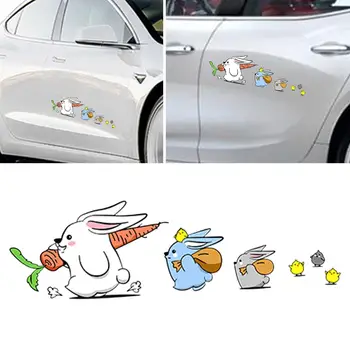 Наклейки с мультяшным кроликом на автомобиль, графические наклейки на окна автомобиля для транспортных средств, мотоциклов