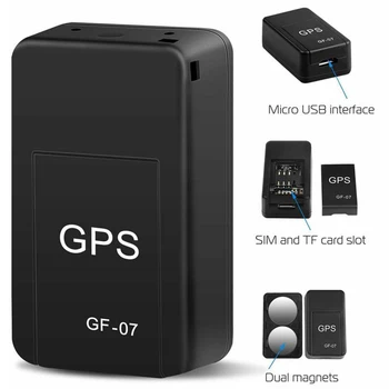 Автомобильный GPS-трекер Mini GF-07, отслеживание в режиме реального времени, Противоугонный локатор, защита от потери, сильное магнитное крепление, позиционер сообщений SIM-карты