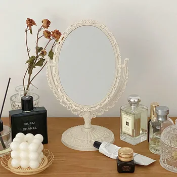 Золотой стол для макияжа, Декоративное зеркало для рук, Овальная Столешница, Декоративное зеркало, Маленькая подставка для домашнего дизайна Deco Chambre YX50DM