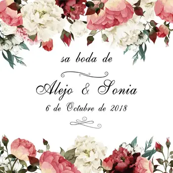 изготовленный на заказ фон для фотосессии boda с именем и датой розовой цветочной стены для свадебной вечеринки