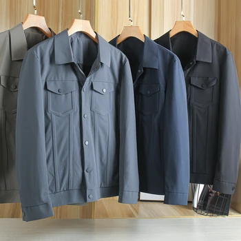 Высококачественная мужская повседневная куртка с отворотом Premium Sense, функциональная ветрозащитная водонепроницаемая ткань на открытом воздухе