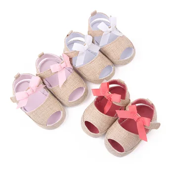 Летние детские сандалии-бабочки, детская обувь на мягкой подошве, обернутая пенькой тканью, Сандалии для новорожденных, обувь для ходьбы Sapatos De Bebe