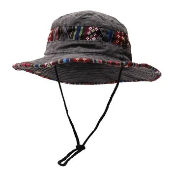Винтажная рыбацкая шляпа на шнурке для мужчин и женщин Весной и летом, уличная солнцезащитная шляпа для рыбалки, Западная ковбойская шляпа Tide