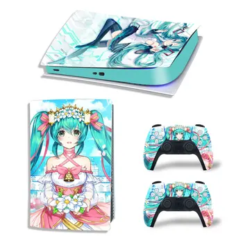 Наклейка-наклейка Comic Girl для PS5 Digital Edition, наклейка-наклейка для консоли PlayStation 5 и 2 контроллеров, виниловая наклейка-наклейка для PS5.