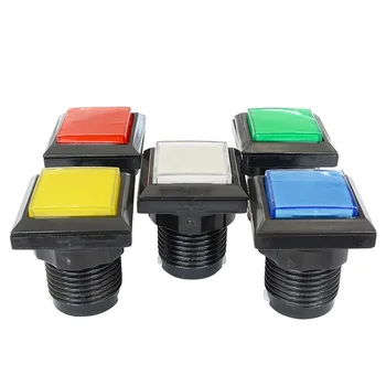33 мм Аркадные квадратные кнопки со светодиодной подсветкой 12 В с микропереключателем для аркадного игрового автомата Аксессуары для поделок своими руками 5 цветов