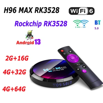 50ШТ H96 Max Android 13,0 TV Box RK3528 Четырехъядерный 2G/ 16G 4G / 32G 64G 2,4G 5G Двойной WIFI 6 H.265 8K UHD Youtube Smart Media Player