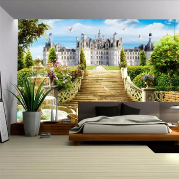 beibehang papier peint Пользовательские обои 3D фотообои садовый замок в европейском стиле пейзаж papel de parede 3d обои фреска