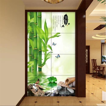 Обои wellyu на заказ 3D обои Стерео Свежий зеленый бамбук Аркада Фреска в фойе Фоновая стена papel de parede 3d обои