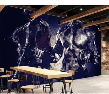 wellyu Изготовленная на заказ большая 3D фреска креативная ручная роспись в стиле тренажерного зала гостиной спальни фоновая стена 3d обои Papel de parede